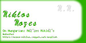 miklos mozes business card